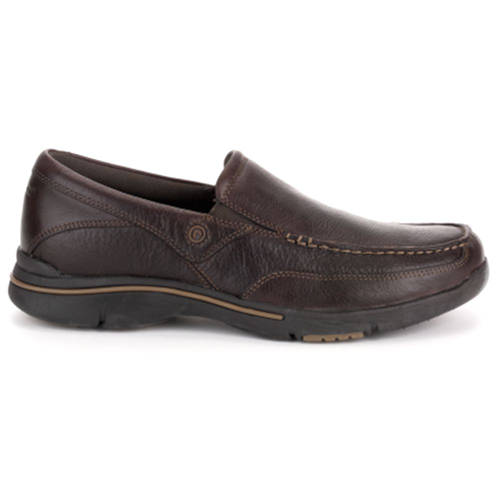 Scarpe Slip-On Rockport Uomo - City Play Eberdon - Marroni Scuro - ZAHVMEI-64